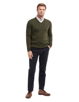 Barbour Jersey Verde oscuro cuello pico