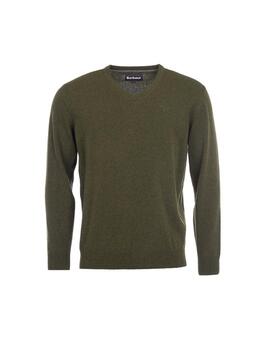 Barbour Jersey Verde oscuro cuello pico