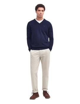Barbour Jersey Azul marino cuello pico