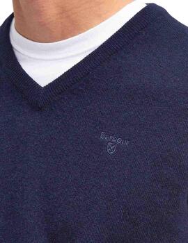 Barbour Jersey Azul marino cuello pico