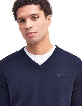 Barbour Jersey Azul marino cuello pico