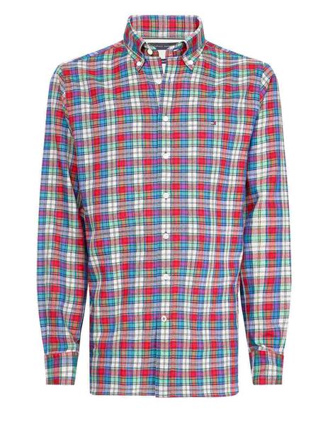 Camisa Tommy Hilfiger Roja de Cuadros Para Hombre