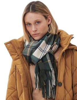 Barbour Bufanda Hailestartan Verde y blanca