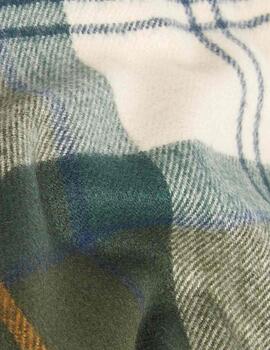 Barbour Bufanda Hailestartan Verde y blanca