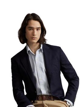 Camisa Ralph Lauren Rayas Blanco y Azul Para Hombre
