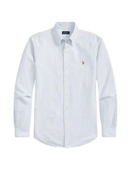 Camisa Ralph Lauren Rayas Blanco y Azul Para Hombre