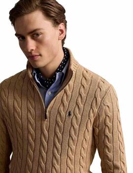 Ralph Lauren Jersey de punto de ochos Camel