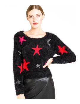 Jersey Naf Naf Negro Estrellas Para Mujer