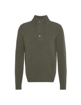 Barbour Jersey Verde cuello botones