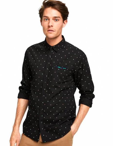 Camisa - Soda Negra Lunares Hombre