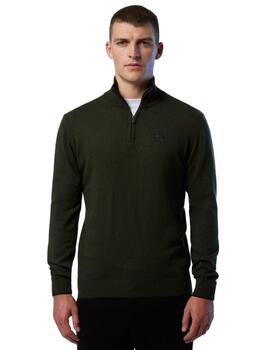 North Sails Half Zip 12Gg Knitwear  Forest Green