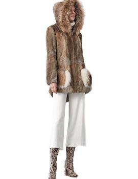 Parka Cyrana Furs Paris Piel Conejo Color Natural Para Mujer