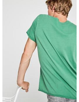 Camiseta Pepe Jeans Efecto Desgastado Izzo Verde Para Hombre