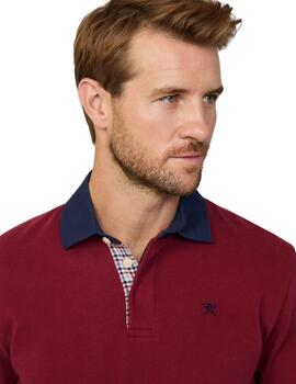Hackett Polo Wvn Trim Rugby Winter Red