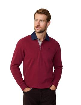 Hackett Polo Wvn Trim Rugby Winter Red
