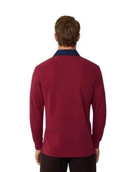 Hackett Polo Wvn Trim Rugby Winter Red